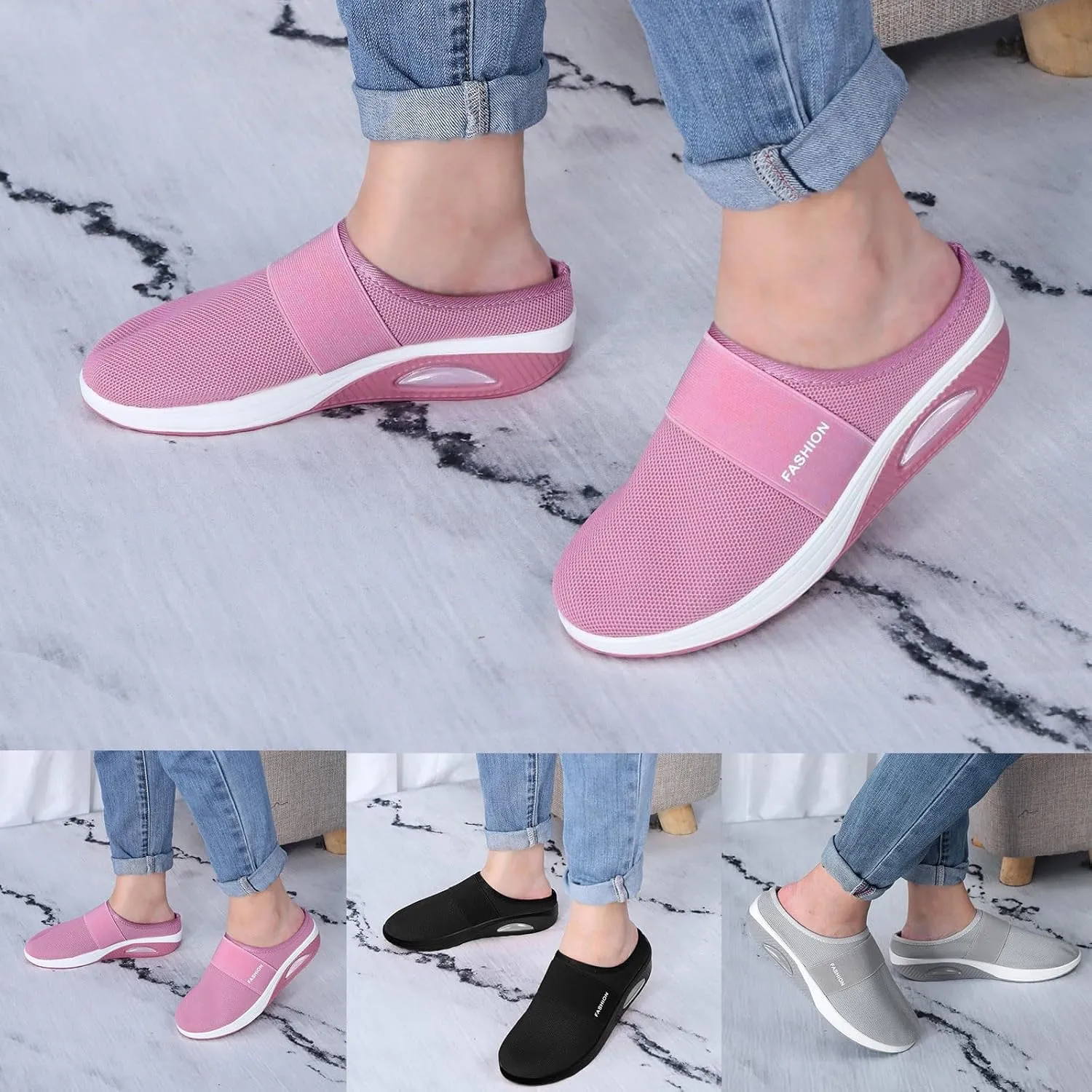 Mesh Sandals Women Casual Breathable Sneakers Fashion Slip on Walking Sandals Breathable Running Shoes