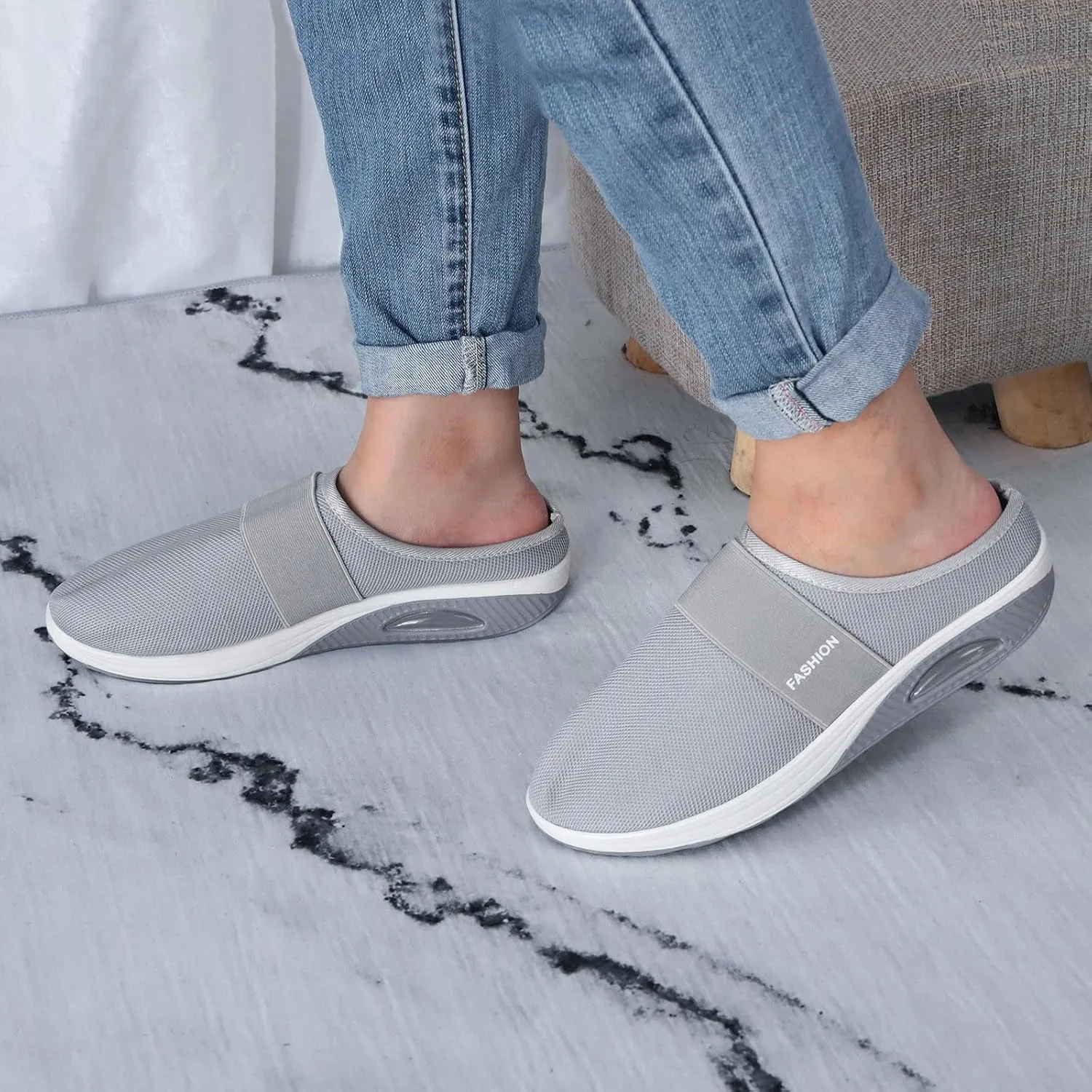 Mesh Sandals Women Casual Breathable Sneakers Fashion Slip on Walking Sandals Breathable Running Shoes
