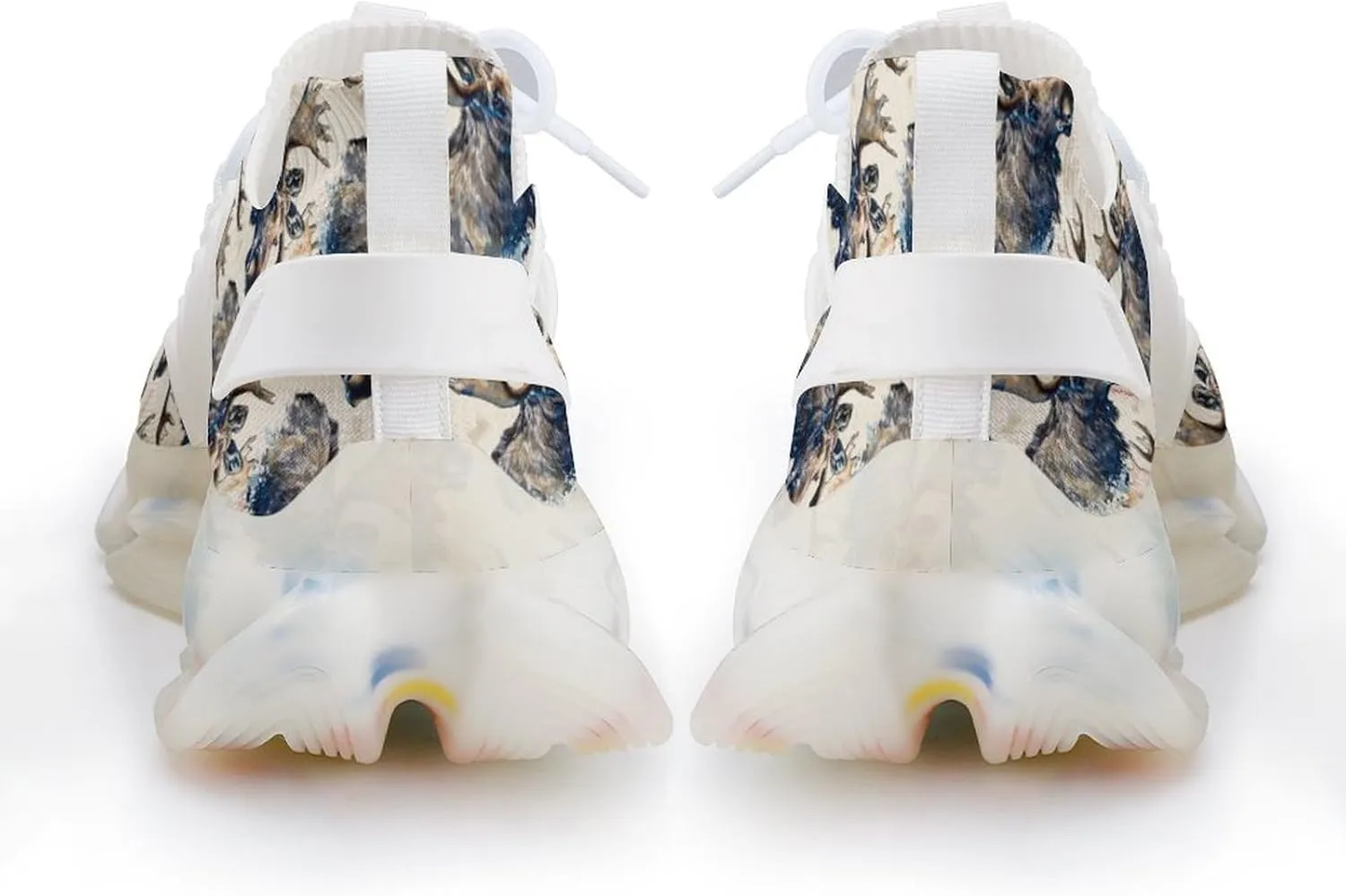Moose Watercolor Men's Running Shoes Lightweight Walking Shoe Breathable Sneaker