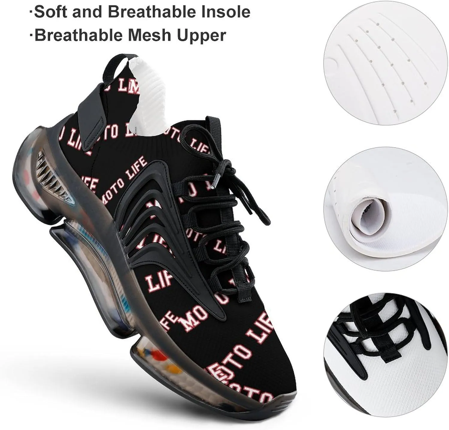 Moto Life Men's Running Shoes Lightweight Walking Shoe Breathable Sneaker