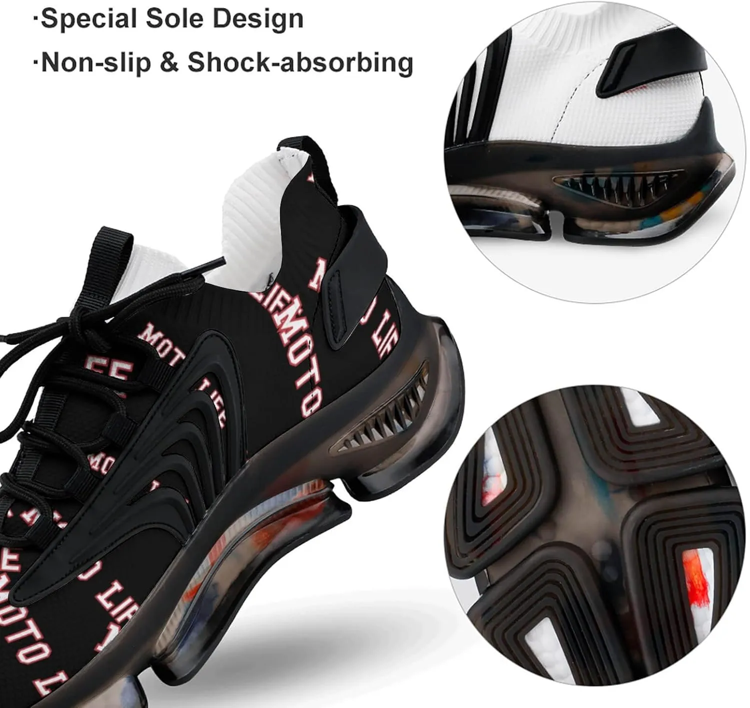 Moto Life Men's Running Shoes Lightweight Walking Shoe Breathable Sneaker