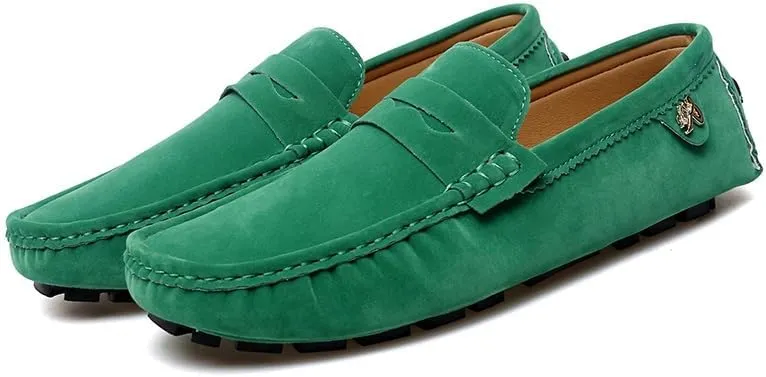 New Loafers for Men Round Toe Suede Vamp Penny Driving Loafers Flat Heel Flexible Comfortable Prom Fashion Slip-ons