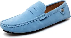 New Loafers for Men Round Toe Suede Vamp Penny Driving Loafers Flat Heel Flexible Comfortable Prom Fashion Slip-ons