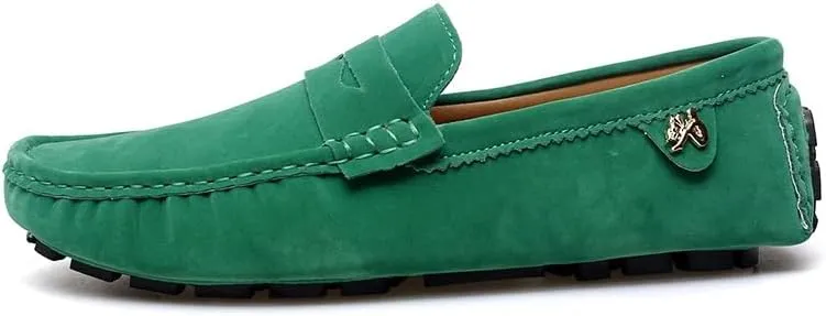 New Loafers for Men Round Toe Suede Vamp Penny Driving Loafers Flat Heel Flexible Comfortable Prom Fashion Slip-ons