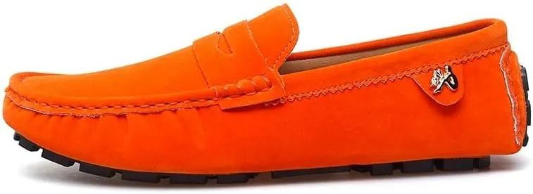 New Loafers for Men Round Toe Suede Vamp Penny Driving Loafers Flat Heel Flexible Comfortable Prom Fashion Slip-ons