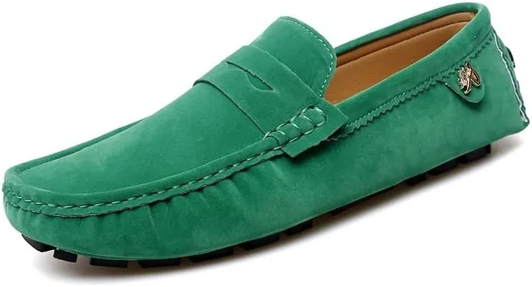 New Loafers for Men Round Toe Suede Vamp Penny Driving Loafers Flat Heel Flexible Comfortable Prom Fashion Slip-ons