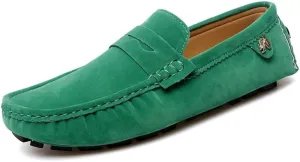 New Loafers for Men Round Toe Suede Vamp Penny Driving Loafers Flat Heel Flexible Comfortable Prom Fashion Slip-ons