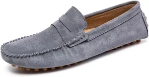 New Men's Loafers Round Toe Suede Penny Driving Loafers Slip Resistant Flexible Lightweight Prom Slip-ons