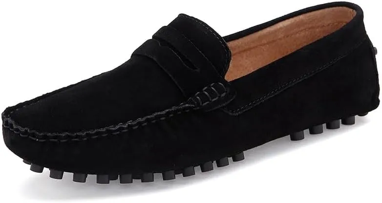 New Mens Loafers Round Toe Suede Vamp Penny Driving Style Loafer Flexible Slip Resistant Lightweight Walking Outdoor Slip-ons