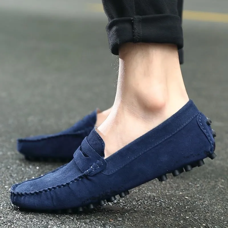 New Mens Loafers Round Toe Suede Vamp Penny Driving Style Loafer Flexible Slip Resistant Lightweight Walking Outdoor Slip-ons
