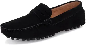New Mens Loafers Round Toe Suede Vamp Penny Driving Style Loafer Flexible Slip Resistant Lightweight Walking Outdoor Slip-ons