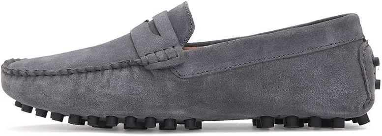 New Mens Loafers Round Toe Suede Vamp Penny Driving Style Loafer Flexible Slip Resistant Lightweight Walking Outdoor Slip-ons