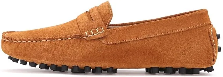 New Mens Loafers Round Toe Suede Vamp Penny Driving Style Loafer Flexible Slip Resistant Lightweight Walking Outdoor Slip-ons