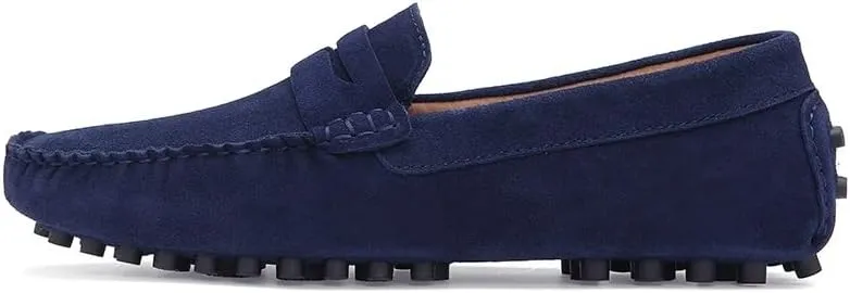 New Mens Loafers Round Toe Suede Vamp Penny Driving Style Loafer Flexible Slip Resistant Lightweight Walking Outdoor Slip-ons