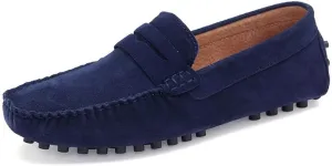 New Mens Loafers Round Toe Suede Vamp Penny Driving Style Loafer Flexible Slip Resistant Lightweight Walking Outdoor Slip-ons