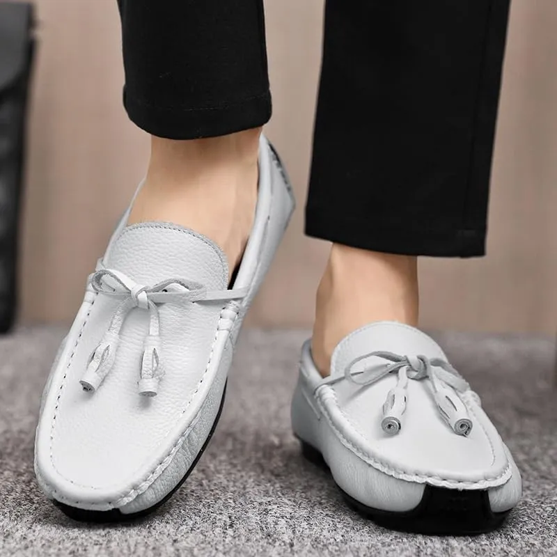 New Mens Loafers Shoe Square Toe with Tassel Driving Boat Shoes Flexible Anti-slip Slip Resistant Fashion Slip-ons