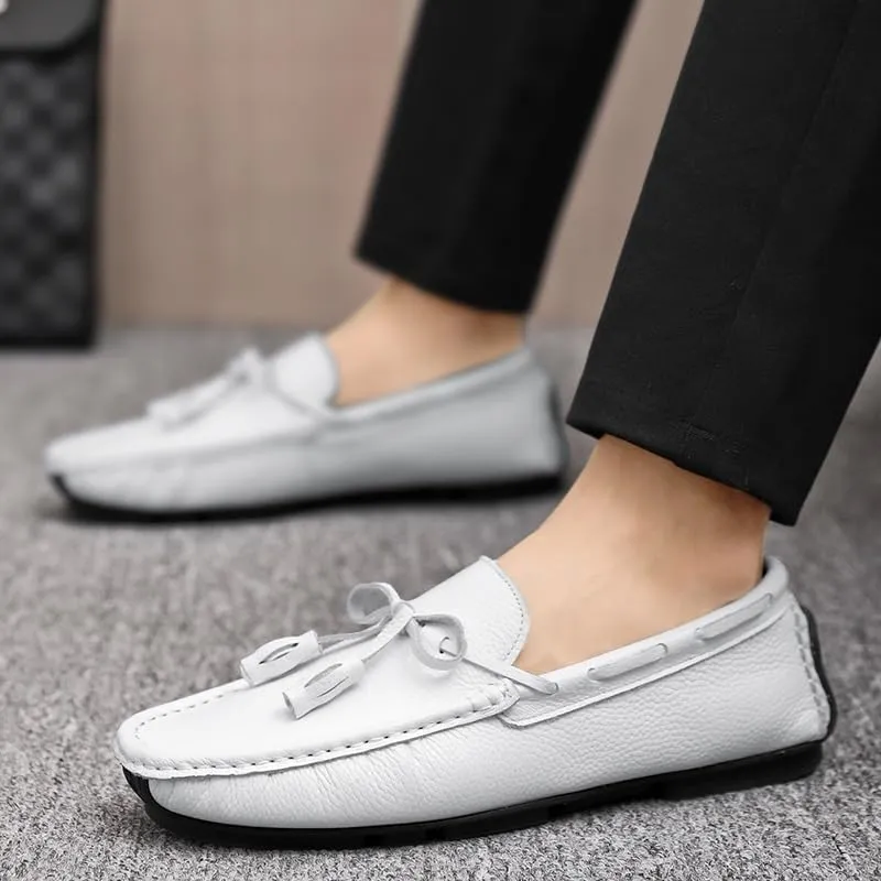 New Mens Loafers Shoe Square Toe with Tassel Driving Boat Shoes Flexible Anti-slip Slip Resistant Fashion Slip-ons