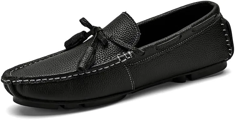 New Mens Loafers Shoe Square Toe with Tassel Driving Boat Shoes Flexible Anti-slip Slip Resistant Fashion Slip-ons