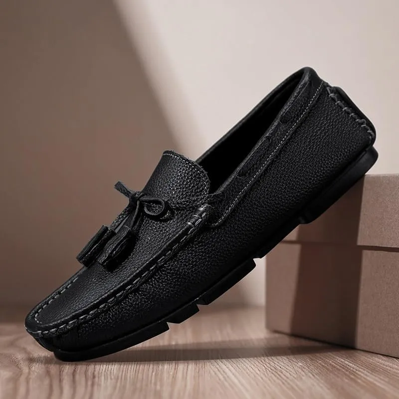 New Mens Loafers Shoe Square Toe with Tassel Driving Boat Shoes Flexible Anti-slip Slip Resistant Fashion Slip-ons