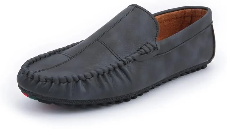 New Men's Loafers Shoes PU Leather Moe Toe Driving Loafers Flexible Comfortable Slip Resistant Wedding Casual Slip-ons