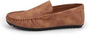 New Men's Loafers Shoes PU Leather Moe Toe Driving Loafers Flexible Comfortable Slip Resistant Wedding Casual Slip-ons
