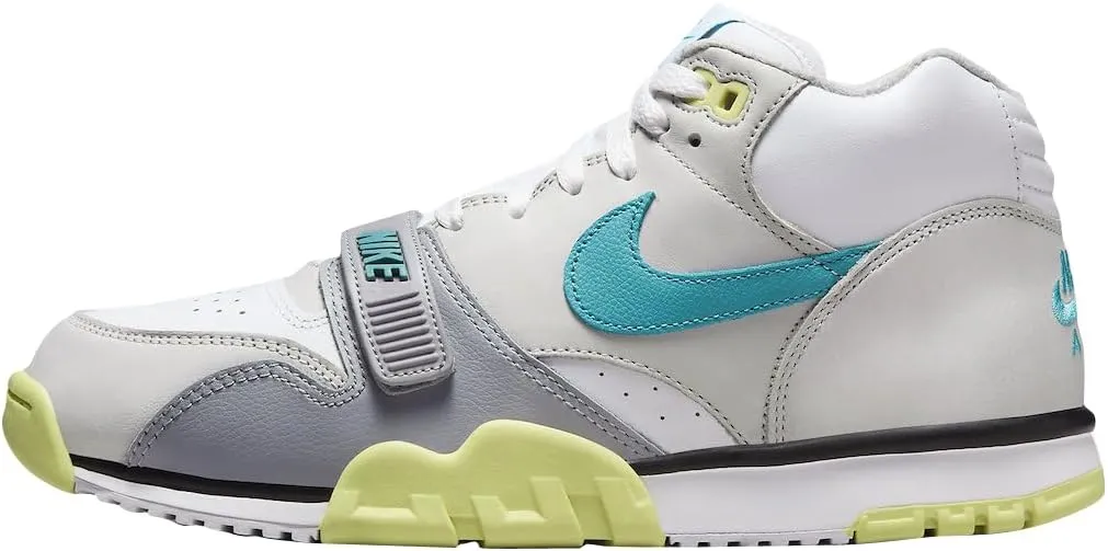 Nike Men's Air Trainer 1 "Citron Wht/Teal Nebula-Neutral Grey (FQ8828 100) - 10.5