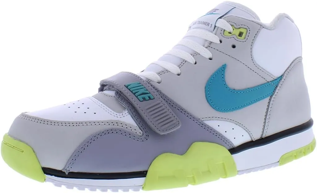 Nike Men's Air Trainer 1 "Citron Wht/Teal Nebula-Neutral Grey (FQ8828 100) - 9.5
