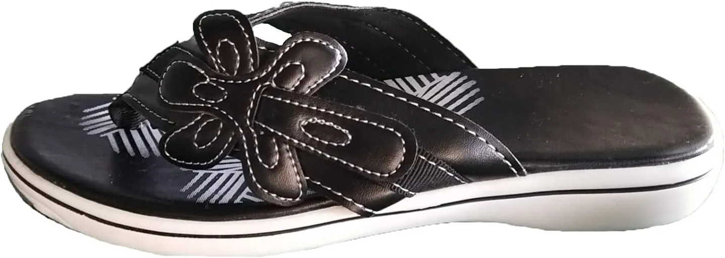 oiangi Womens Flower Flip Flop Sandals,Fashion Casual Comfort Thong Sandals Non-Slip Slippers for Beach