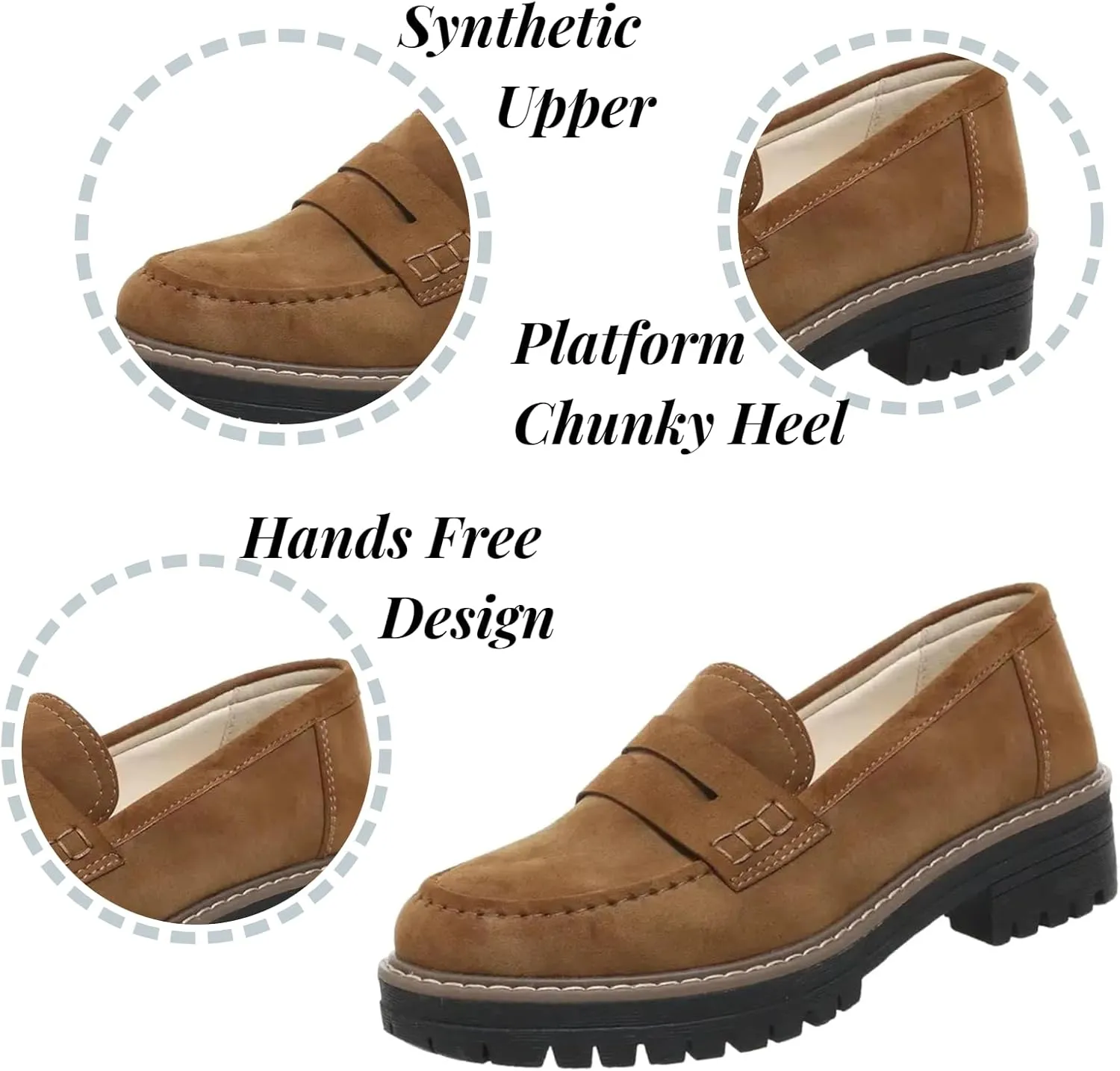 Orthopedic Shoes for Women Platform Loafers Comfort Orthopedic Shoes Womens Round Toe Walking Shoe, Slip On Shoes