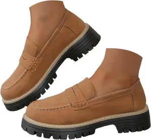 Orthopedic Shoes for Women Platform Loafers Comfort Orthopedic Shoes Womens Round Toe Walking Shoe, Slip On Shoes