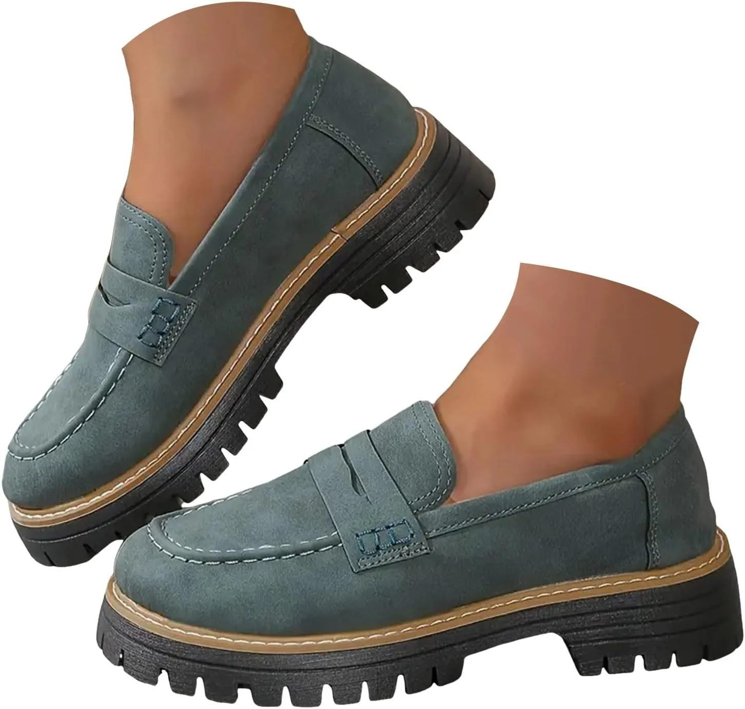 Orthopedic Shoes for Women Platform Loafers Comfort Orthopedic Shoes Womens Round Toe Walking Shoe, Slip On Shoes