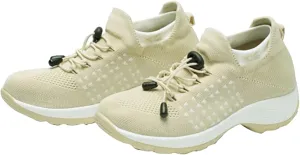 Orthopedic Womens Sneakers Mesh Breathable Fashion Lace Up Walking Running Shoes Comfortable Thick Bottom Shoes Non Slip Lightweight Sock Sneakers for Women