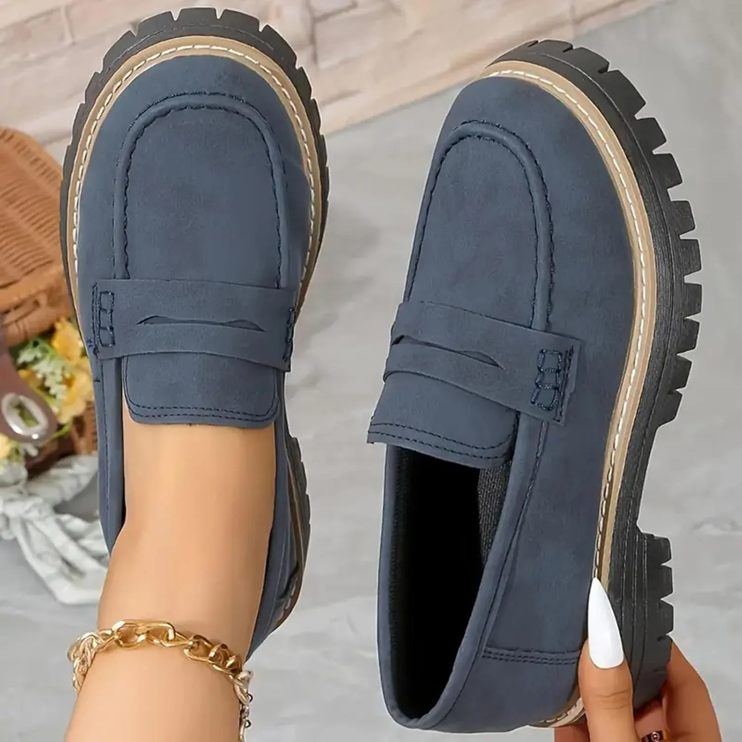 Orthoture-Orthopedic Platform Loafers Orthoture Womens Shoes Loafer, Lug Sole Loafers, Slip On Comfort Casual Fashion