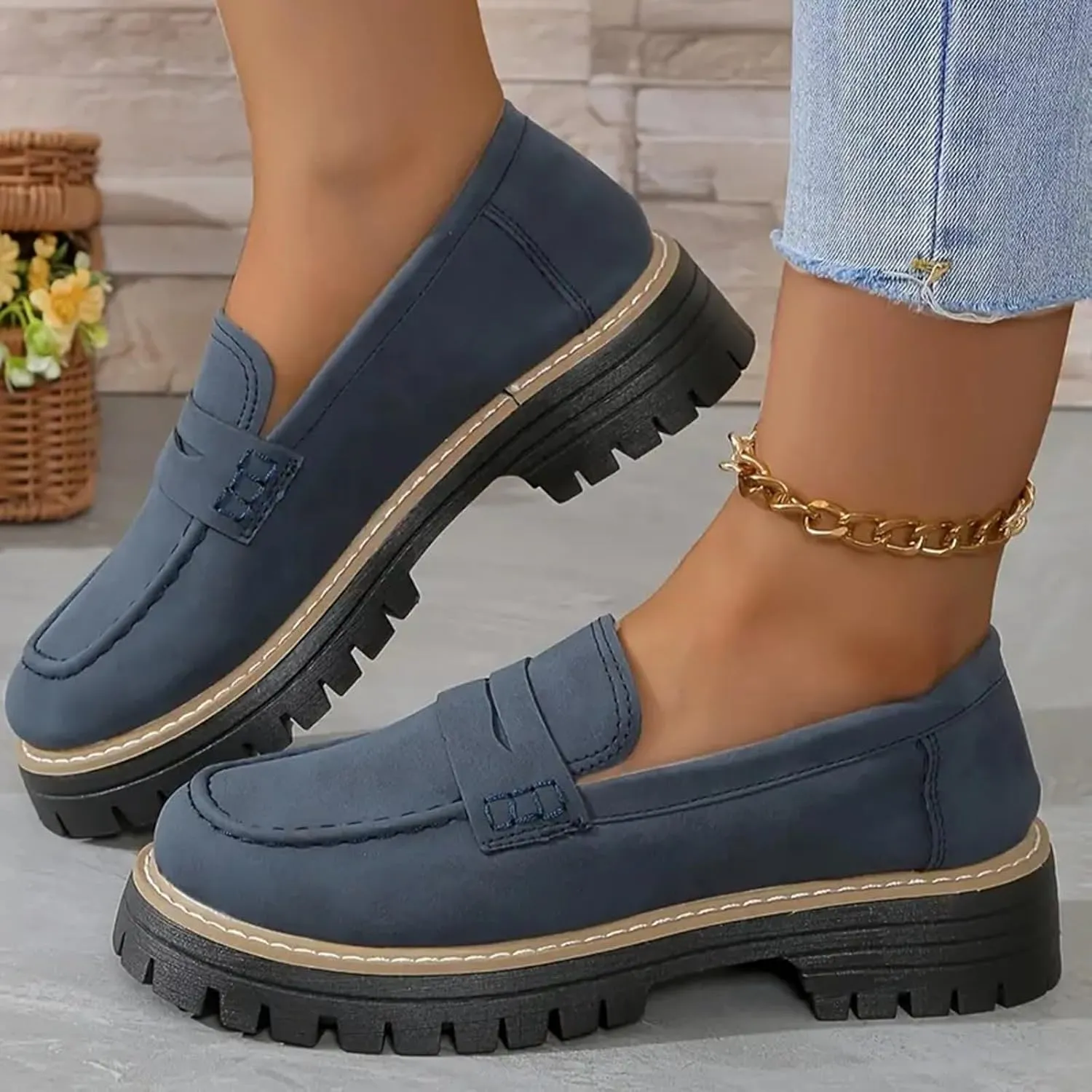 Orthoture-Orthopedic Platform Loafers Orthoture Womens Shoes Loafer, Lug Sole Loafers, Slip On Comfort Casual Fashion