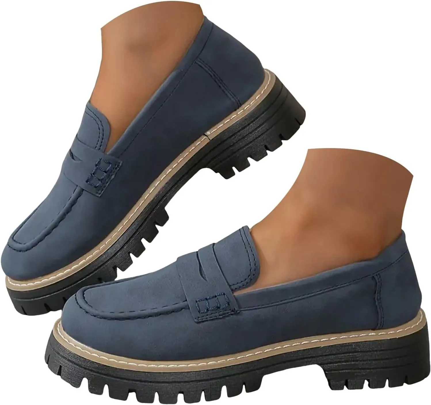 Orthoture-Orthopedic Platform Loafers Orthoture Womens Shoes Loafer, Lug Sole Loafers, Slip On Comfort Casual Fashion