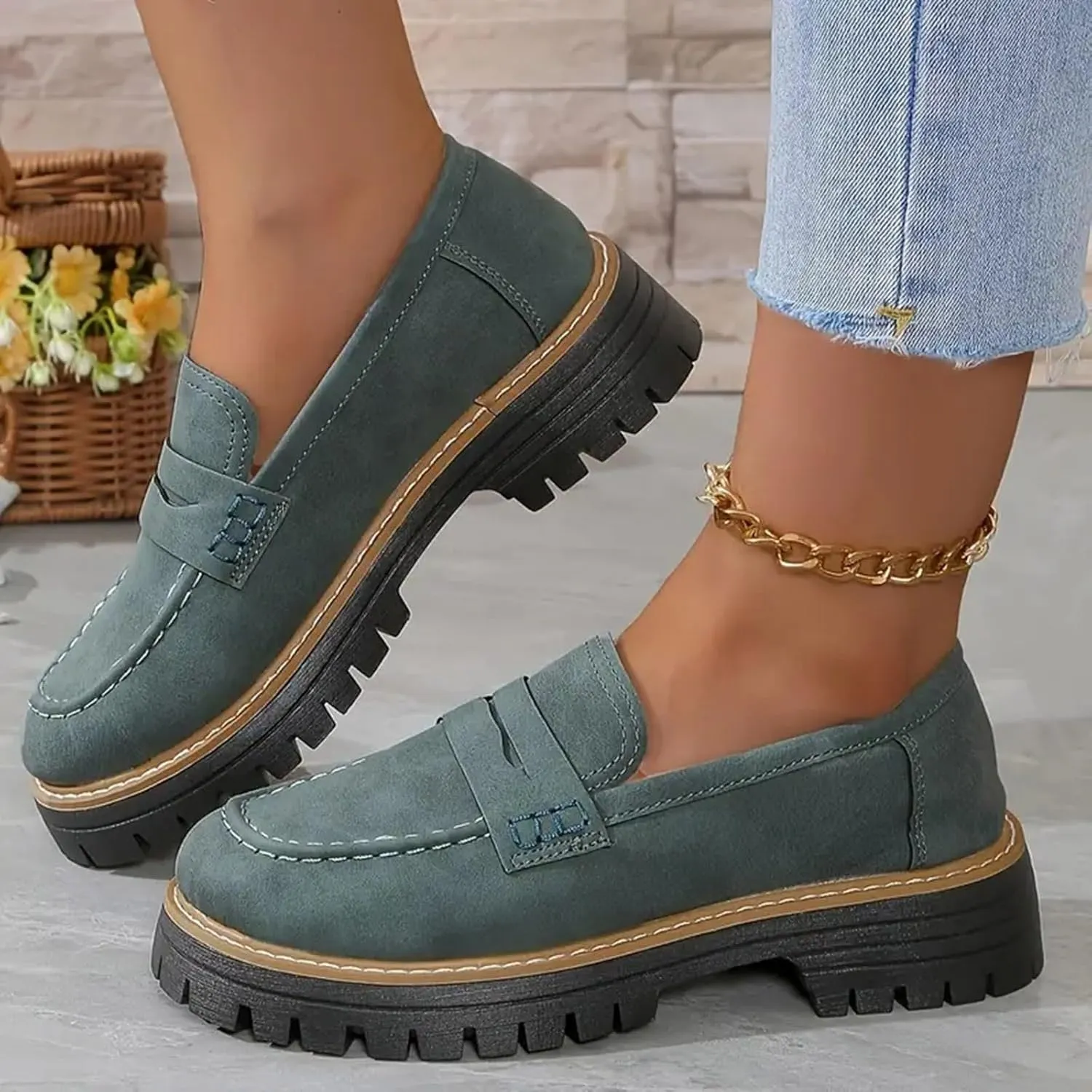 Orthoture-Orthopedic Platform Loafers Orthoture Womens Shoes Loafer, Lug Sole Loafers, Slip On Comfort Casual Fashion