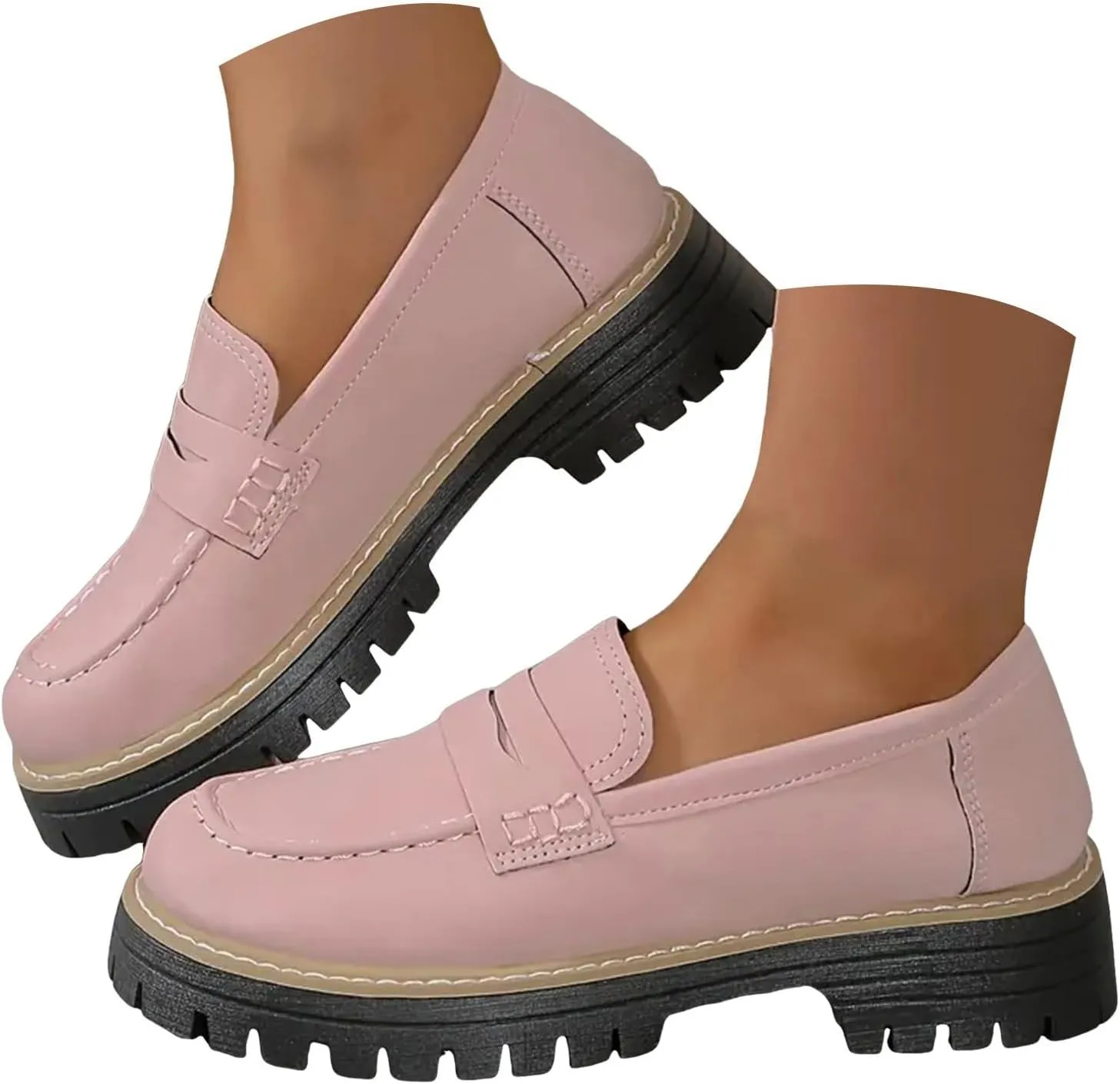 Orthoture-Orthopedic Platform Loafers Orthoture Womens Shoes Loafer, Lug Sole Loafers, Slip On Comfort Casual Fashion