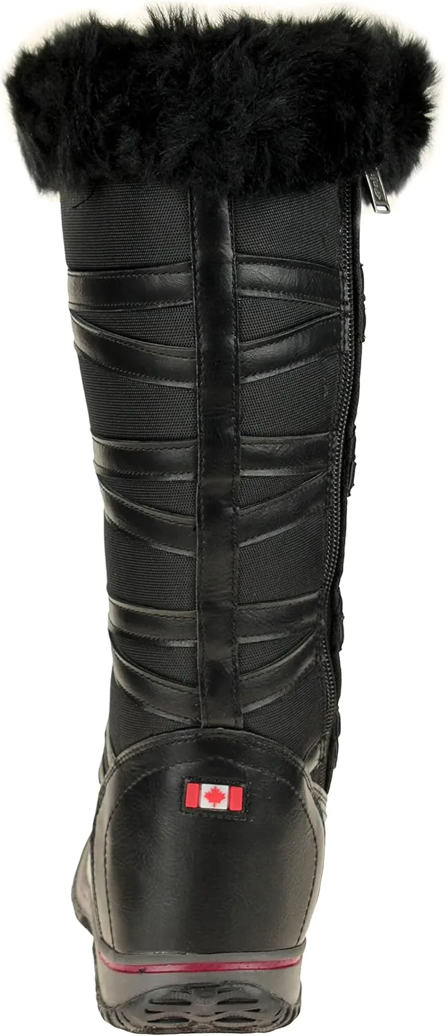 PAJAR Women's Grip Star Tall Winter Waterproof Insulated Snow Boot With Side Zipper and Laces
