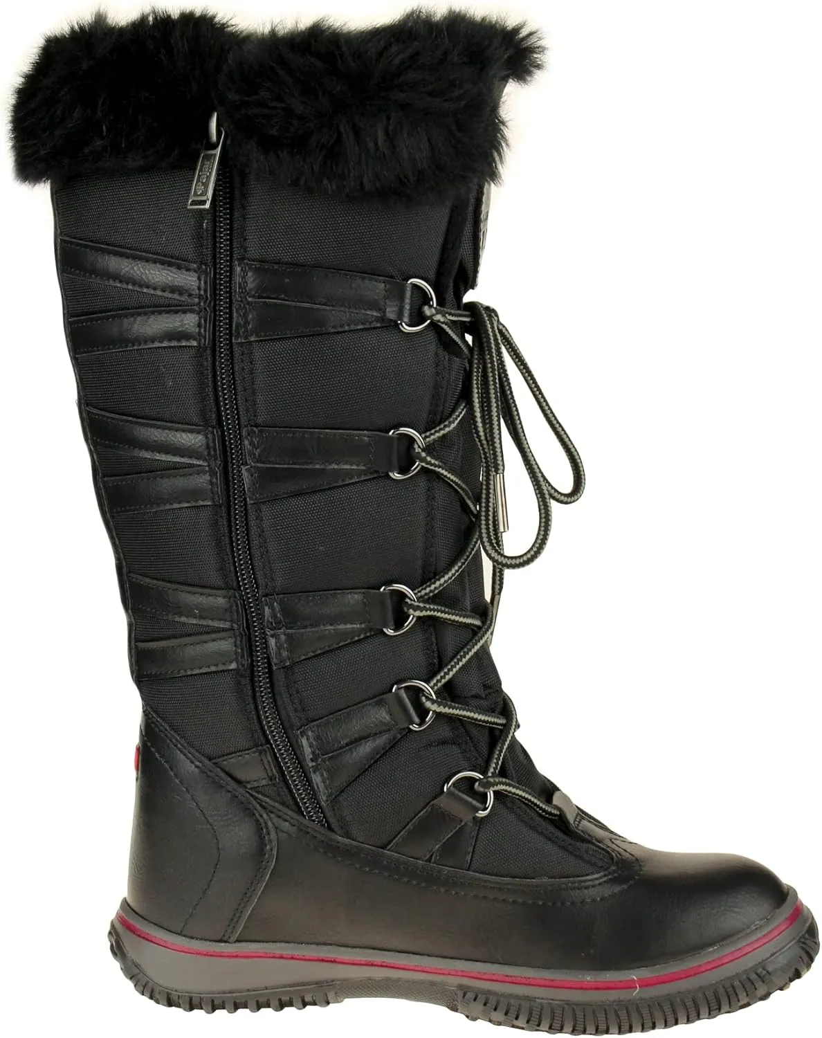 PAJAR Women's Grip Star Tall Winter Waterproof Insulated Snow Boot With Side Zipper and Laces