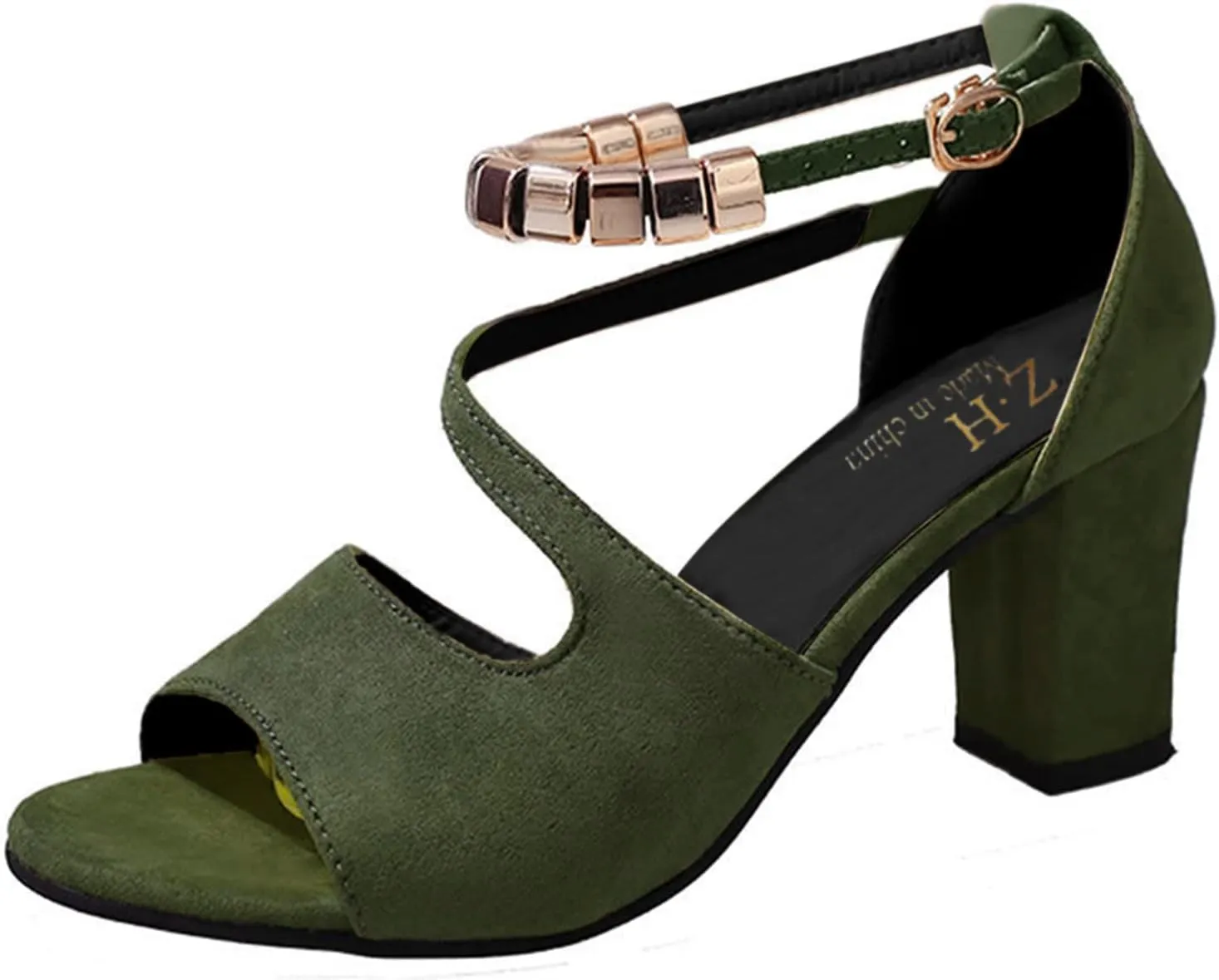 Peep Toe Spring Heeled Sandals for Women 2025 Buckle Ankle Strap Dressy Chunky Heel Fashion Summer Strappy Trendy Y2K