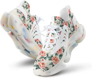 Peony Flowers Men's Running Shoes Lightweight Walking Shoe Breathable Sneaker