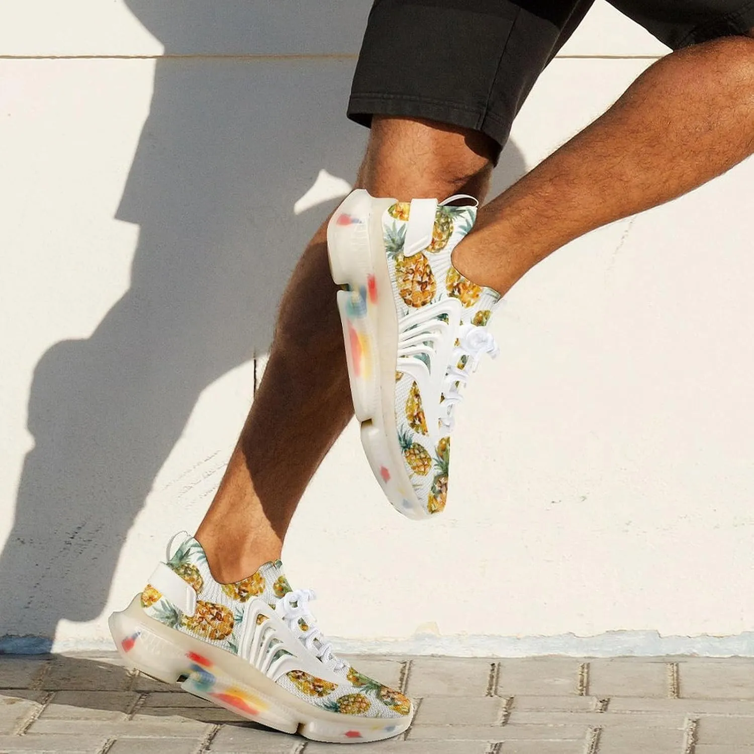 Pineapple Watercolor Men's Running Shoes Lightweight Walking Shoe Breathable Sneaker
