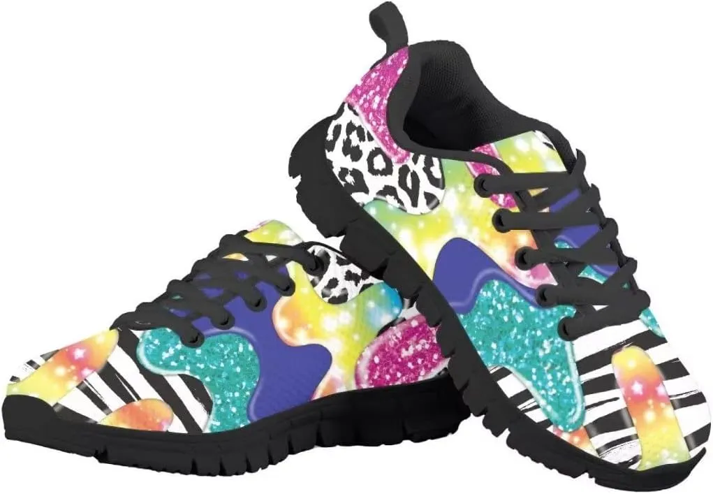 Pinupub Kids Running Walking Shoes for School Travel Breathable Soft Lightweight Slip On Tie Lace Sneakers