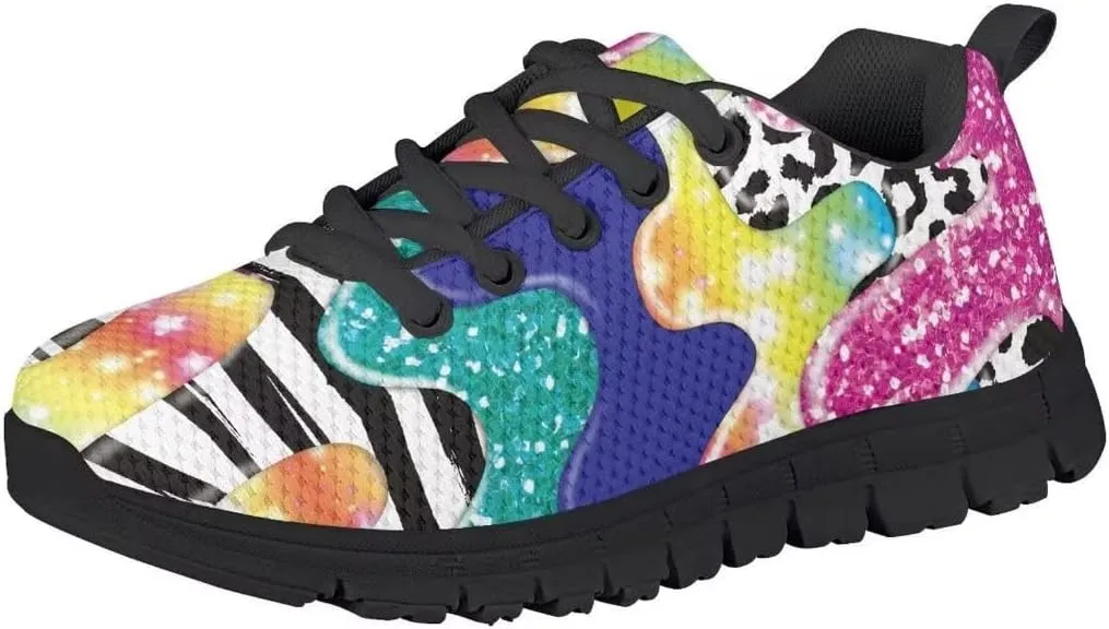 Pinupub Kids Running Walking Shoes for School Travel Breathable Soft Lightweight Slip On Tie Lace Sneakers