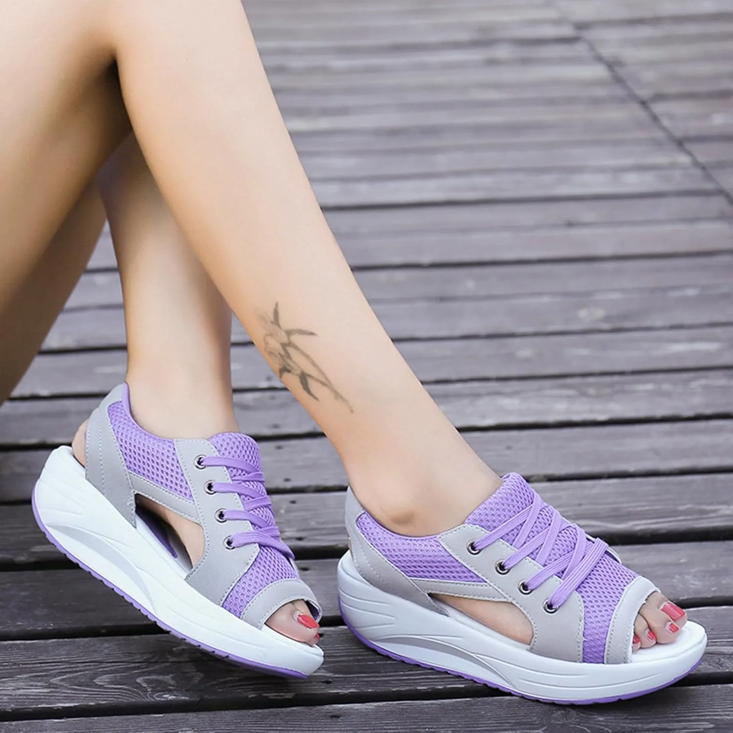 Platform Sandals Women Comfortable Wide Width Closed Toe Beach Slides Ankle Strap Wedges Flat Buckle up Walking Slip On Shoes Dressy Summer Dressy Sneakers 2025 Spring