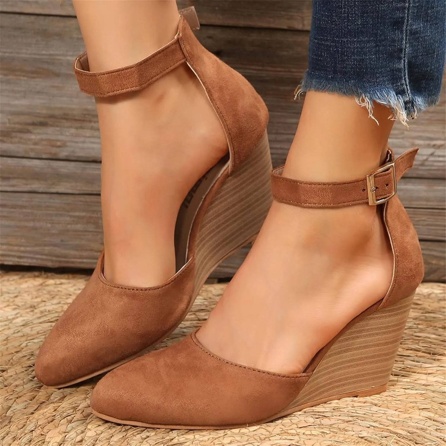Platform Sandals Women Dressy Two-Strap Buckle Chunky Heel Lightweight Summer Party Sandals Padded Footbed 2025 Spring and Summer Vacation