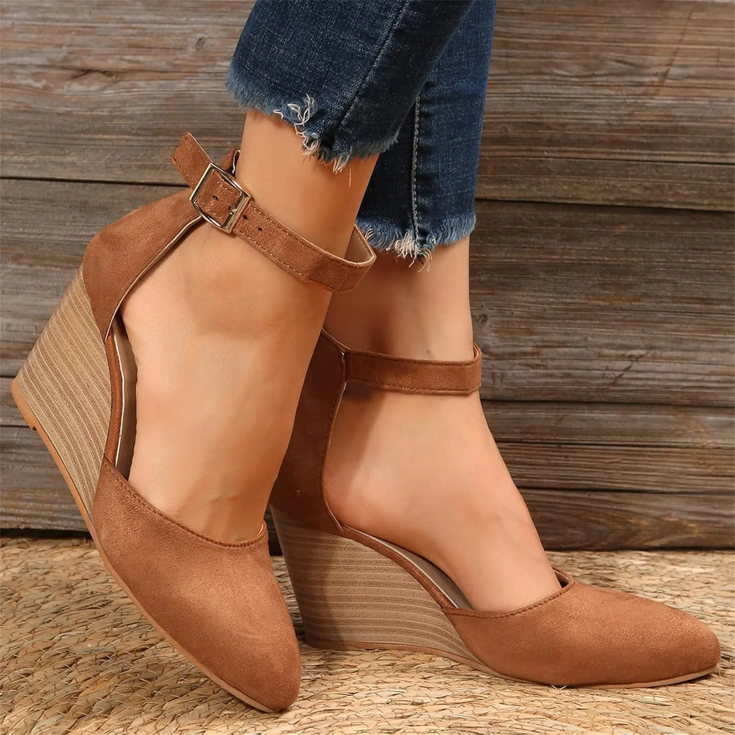 Platform Sandals Women Dressy Two-Strap Buckle Chunky Heel Lightweight Summer Party Sandals Padded Footbed 2025 Spring and Summer Vacation