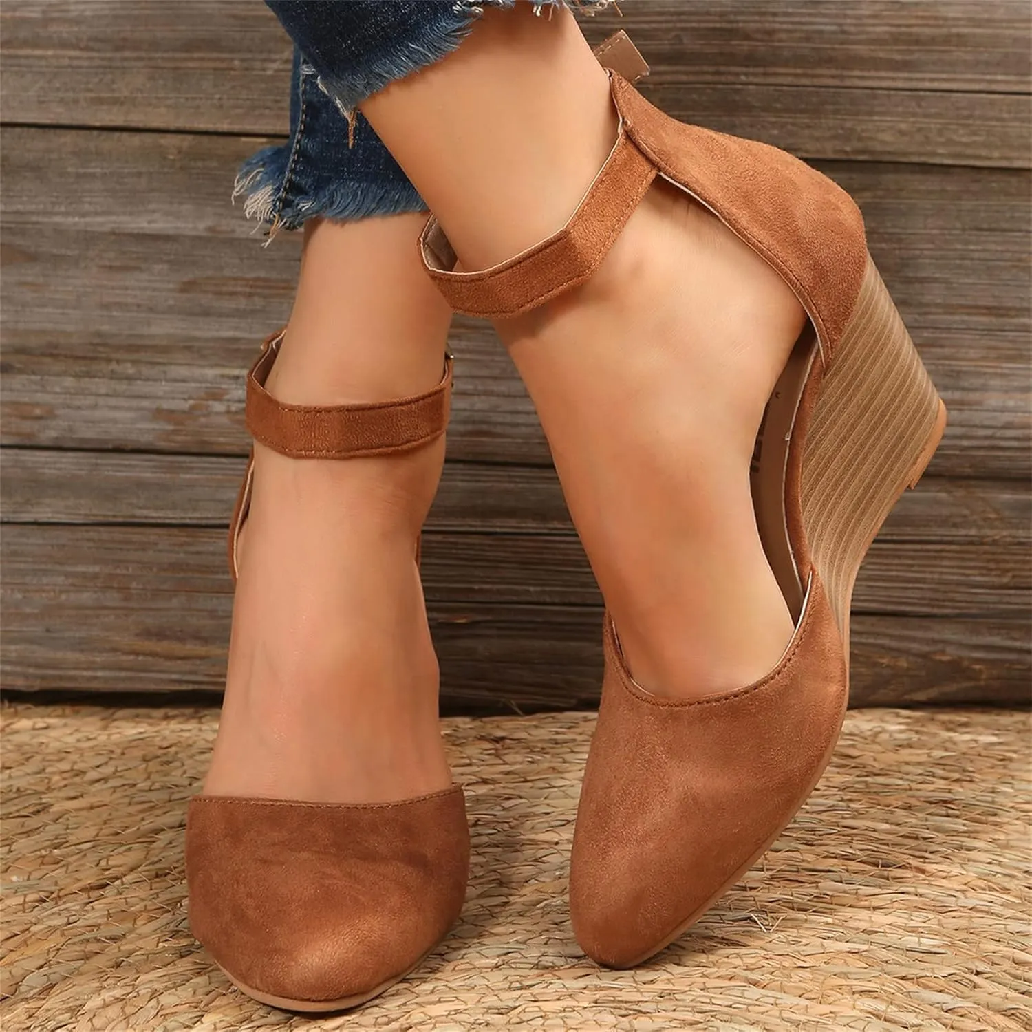 Platform Sandals Women Dressy Two-Strap Buckle Chunky Heel Lightweight Summer Party Sandals Padded Footbed 2025 Spring and Summer Vacation
