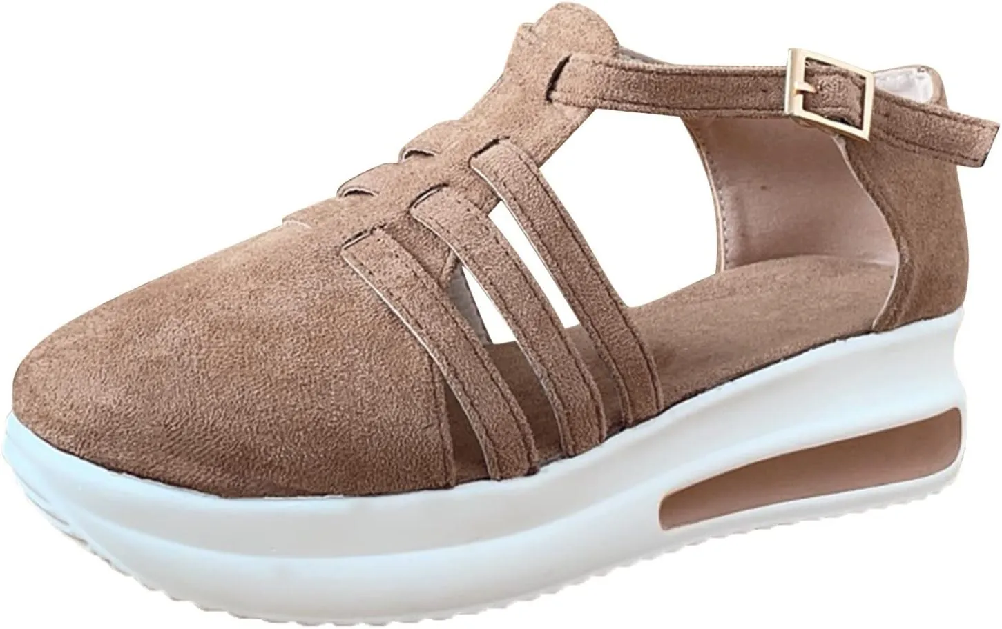 Platform Sandals Women Wedge Cork Footbed Straps Casual Beach Slides Slip-Resistant Rubber Sole 2025 Spring and Summer Vacation