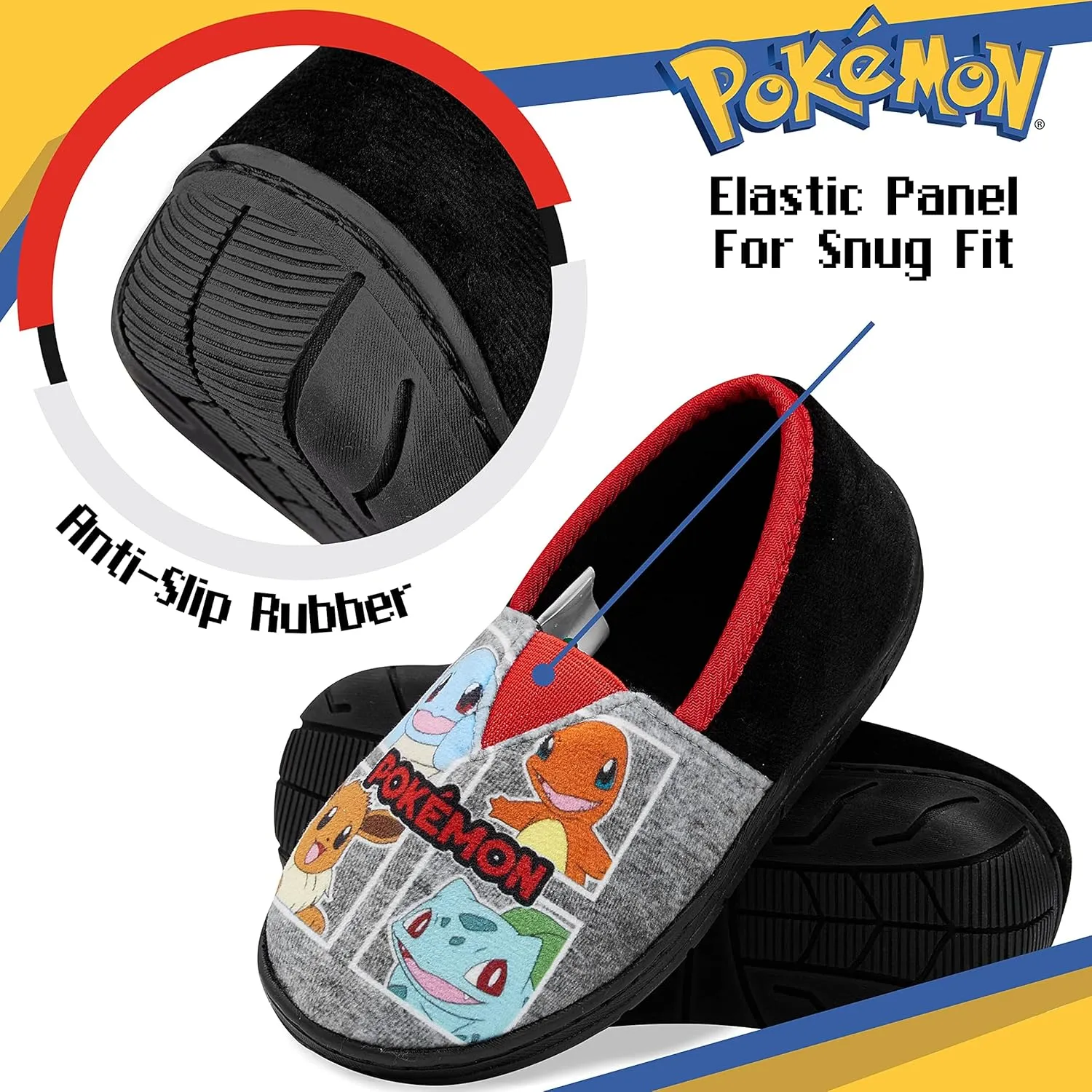 Pokemon Boys Slippers, Pikachu Bulbasaur Soft Kids Shoes, Gifts for Boys
